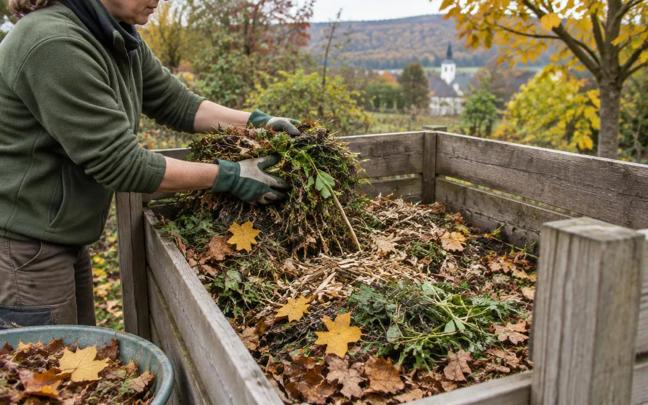 Redaktionelles Motiv zur Anleitung „Herbstmaterial ausgewogen kompostieren“