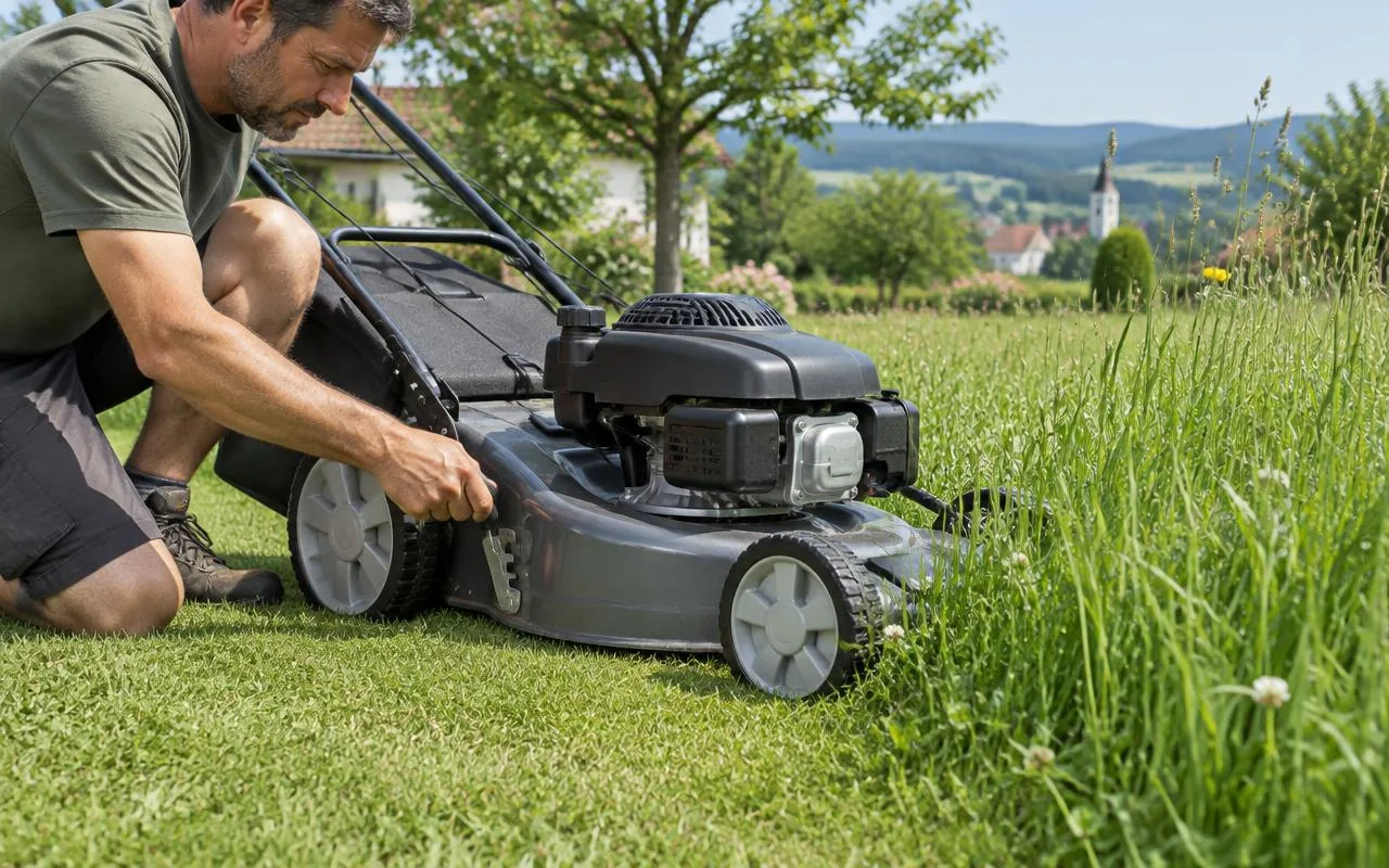 Redaktionelles Motiv zur Anleitung „Rasen im Sommer höher mähen“
