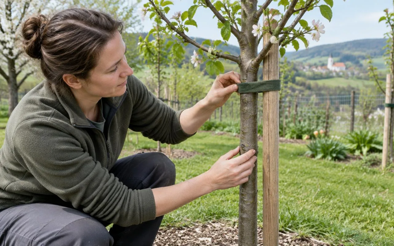 Redaktionelles Motiv zur Anleitung „Baumanbindungen und Stützpfähle kontrollieren“